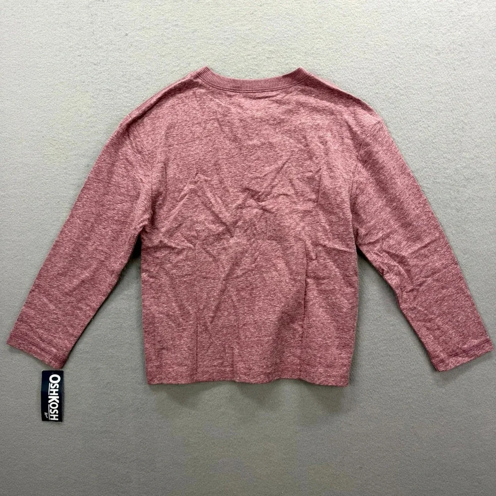 Lot Of 2 OshKosh B'gosh Henley Shirt Toddler Boys 6/6A Gray Pink Cotton Pullover